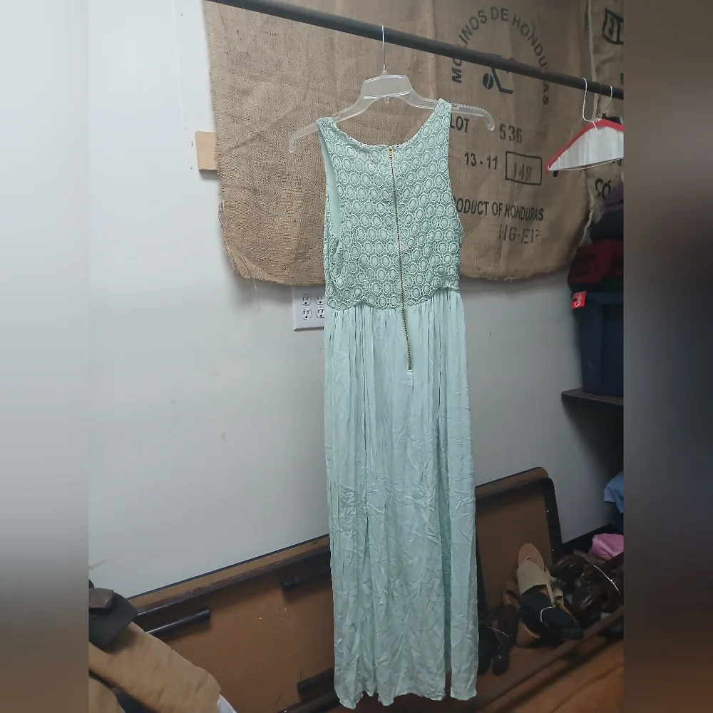 Altar'd State Light Green Lace Maxi Dress - Picture 3 of 3